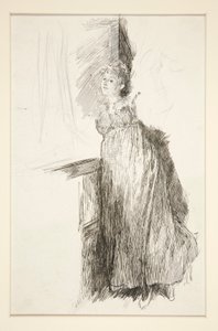Kobieta w oknie - niezidentyfikowana ilustracja autorstwa Edwin Austin Abbey