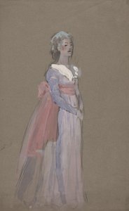 Kobieta w empirowej sukni – studium kostiumów dla La Tosca autorstwa Edwin Austin Abbey