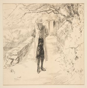 Wordsworth spaceruje po lesie: seria angielskich jezior i mężczyzn z Harper autorstwa Edwin Austin Abbey