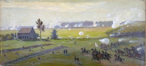 Wojna secesyjna 1861-1865: Bitwa pod Gettysburgiem 1-3 lipca 1863, która zakończyła inwazję Lee na Północ. Najcięższe straty w USA niż jakiekolwiek inne straty w tej wojnie. Olej