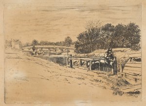 Whistler w Moulsey [Molesey Lock], [1861].