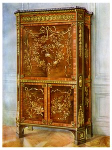 Inkrustowany ormolu stojący sekretarzyk stojący, francuski, 1911-1912. autorstwa Edwin Foley