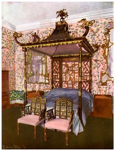 Chińska sypialnia Chippendale, Badminton House, Gloucestershire, 1911-1912.