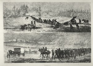 Marsz w deszczu autorstwa Edwin Forbes