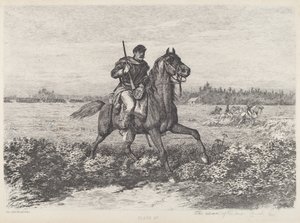 Natarcie kawalerii autorstwa Edwin Forbes