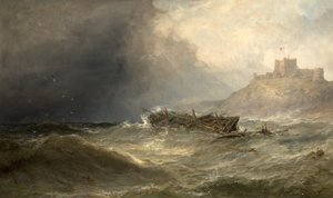 Brig Drifting Ashore off Bamborough, Northumberland, 1875