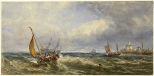 Widok na wybrzeże z wysyłką autorstwa Edwin Hayes