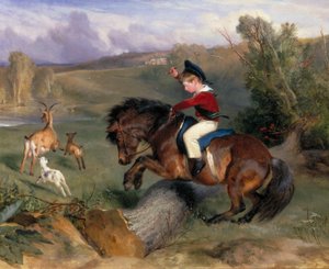 „Pierwszy skok: Lord Alexander Russell na swoim kucyku „Szmaragd”, 1829