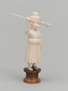 Czarny pionek, figura szachowa, Indie, 1820 ok autorstwa Edwin John Alexander