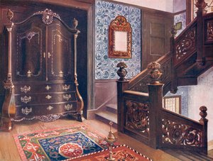 Rzeźbiona szafa bombowa z orzecha włoskiego z ściganymi wierzchowcami autorstwa Edwin John Foley