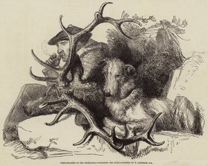 Polowanie na jelenie w górach, obserwacja ciała autorstwa Edwin Landseer
