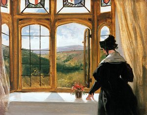 Księżna Abercorn wygląda przez okno autorstwa Edwin Landseer