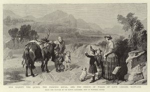 Jej Wysokość Królowa, Księżniczka Królewska i Książę Walii w Loch Laggan w Szkocji autorstwa Edwin Landseer