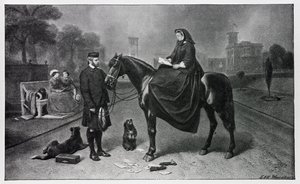 Królowa Wiktoria w Osborne, po obrazie z 1865 autorstwa Edwin Landseer