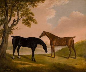 Dwóch Łowców w zalesionej rzece, ok. 1805 (olej na płótnie)
