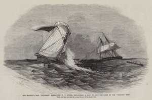 Bryg Jej Królewskiej Mości Nautilus, dowódca WT Rivers, wysyła łódź, aby uratować załogę brygu Horatio autorstwa Edwin Weedon