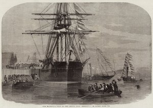 Wizyta Jej Królewskiej Mości na Arktycznym Statku Resolute w Cowes Harbor autorstwa Edwin Weedon