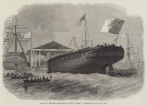 Premiera portugalskiego Sagres Screw-Corvette w Limehouse autorstwa Edwin Weedon