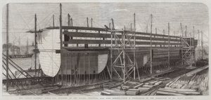 Great Eastern Steam-Ship building on the Stocks, Millwall, 22,500 Tons Burden