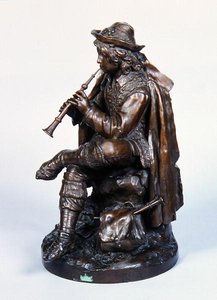 Chłopiec w kapeluszu, c.1870 (brąz) autorstwa Edwin Weissenfels