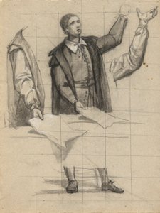 Głoszenie człowieka, szkic do podpisania umowy w domku Mayflower autorstwa Edwin White