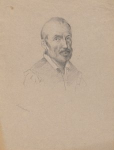 Portret mężczyzny, szkic do podpisania umowy w domku Mayflower