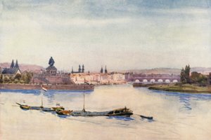 Ren: Zbieg Renu i Mozeli (kolorowa litografia)