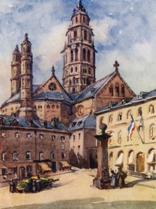 Ren: Katedra, Moguncja, Mayence (kolorowa litografia)