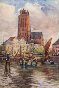 Ren: Groote Kerk, Dordrecht (litografia kolorowa) autorstwa Effie Jardine
