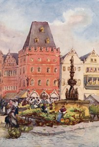 Ren: Czerwony Dom, Trewir, Treves (kolorowa litografia)