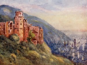 Ren: Zamek w Heidelbergu (kolorowa litografia)