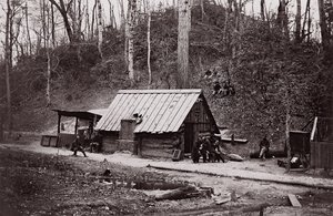 [Stacja Union na rzece James założona w celu wydobycia prochu z Konfederacji..., 1864.