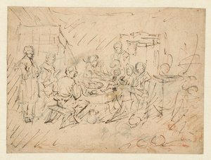 Wnętrze z rodziną rolnika spożywającą posiłek autorstwa Egbert van Heemskerck (I)