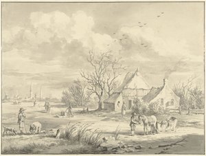 Porenhuis z miastem Groningen w oddali autorstwa Egbert van Marum