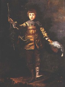 Portret młodego chłopca tańczącego w lesie autorstwa Eglon Hendrick van der (attr. to) Neer