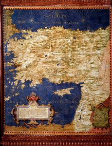 Anatolia Mapa wykonana przez Egnazio Danti (1536-1586) matematyka, kosmografa i włoskiego architekta. Około 1567 r. Florencja, Palazzo Vecchio, Sala del Mappamondo