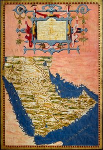 Mapa Arabii wykonana przez Egnazio Danti (1536-1586) ok. 1567 r. Malowanie szafek w sali map geograficznych. Palazzo Vecchio, Sala Mappamondo Florencja