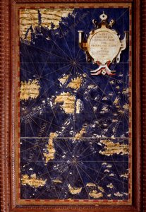 Mapa Wysp Moluckich wykonana przez Egnazio Danti (1536-1586) matematyka, kosmografa i włoskiego architekta. Około 1567. Florencja, Palazzo Vecchio, Sala del Mappamondo autorstwa Egnazio Danti