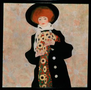 Bildnis einer Frau mit schwarzem Hut [Portret ... autorstwa Egon Schiele