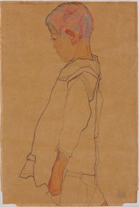 Dziecko w profilu zwróconym w lewo autorstwa Egon Schiele