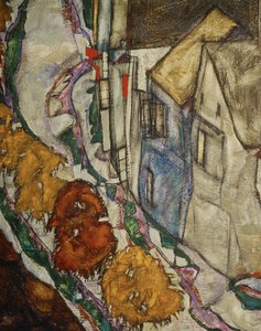 Łuk domów II ... (olej na płótnie) autorstwa Egon Schiele