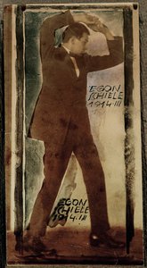 Egon Schiele z uniesionymi ramionami ... (zdjęcie ilustracyjne) autorstwa Egon Schiele