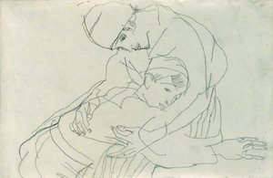 Uścisk, 1914 autorstwa Egon Schiele