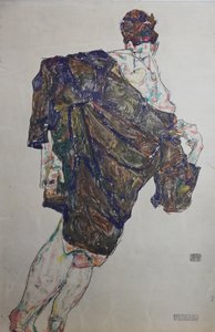 Figurka z płaszczem, 1913. autorstwa Egon Schiele