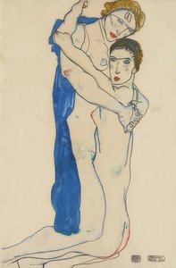 Dziewczyna, Pink-Blue. 1913 autorstwa Egon Schiele