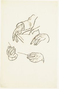 Ręce, studia do portretu dr. Hugo Kollera (kreda na papierze) autorstwa Egon Schiele