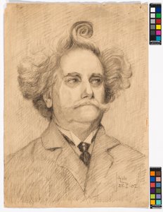 Portret mężczyzny z kosmykiem włosów autorstwa Egon Schiele