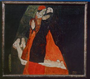 Kardinal und Nonne, Kardynał i zakonnica ... (olej na płótnie) autorstwa Egon Schiele