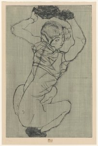 Kucająca kobieta autorstwa Egon Schiele