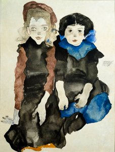 Dzieci. Rysunek Egona Schiele (1890-1918) autorstwa Egon Schiele